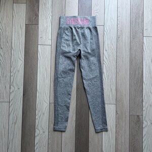Gymshark Gray With Pink Logo Leggings